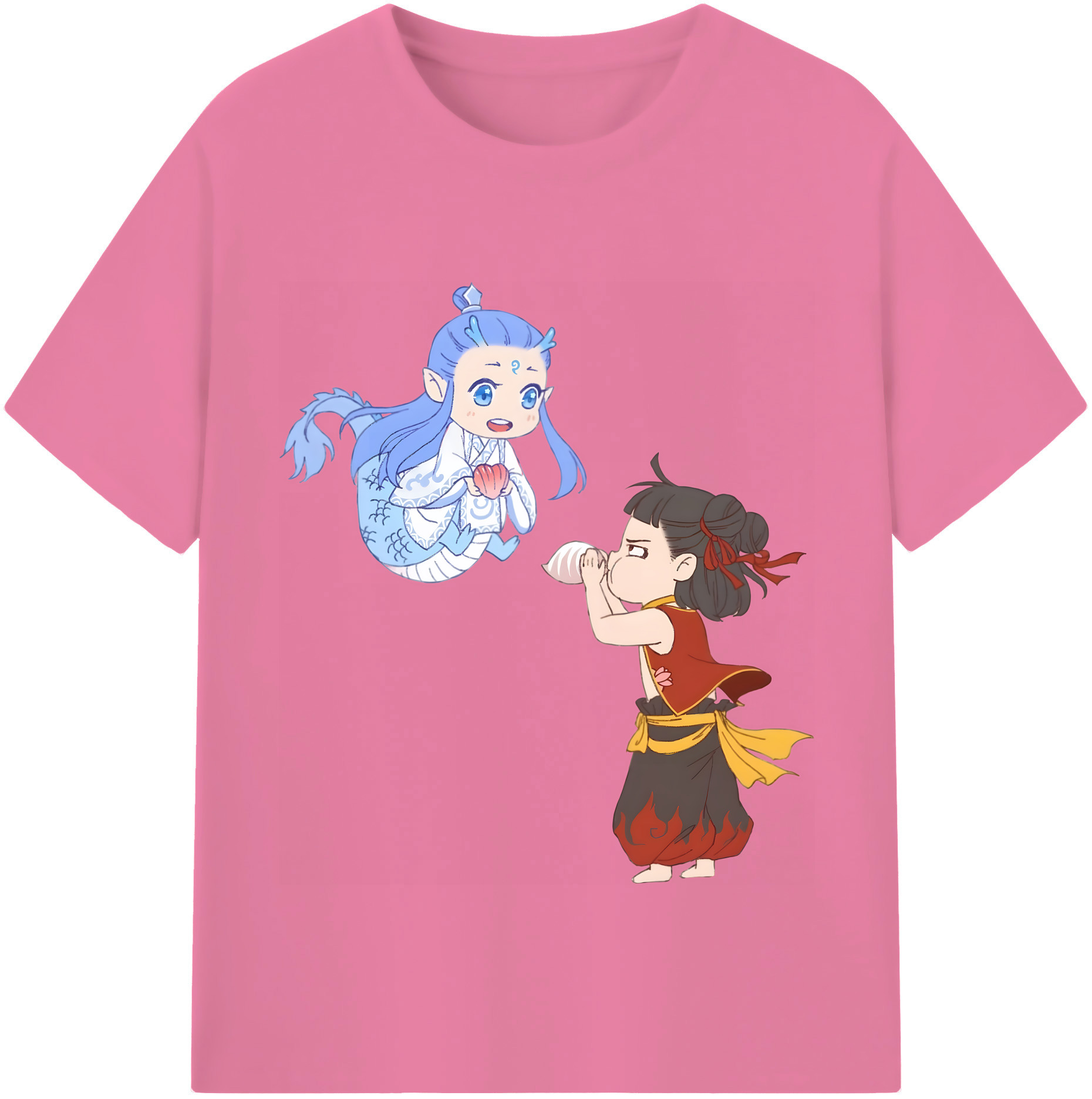 （画像用） Ne Zha 2 ナタ 魔童の大暴れ 綿100％半袖Tシャツ（フロントプリント）